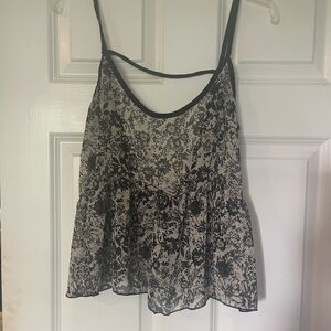 Abound Black and Gray Sheer Tank Top Blouse